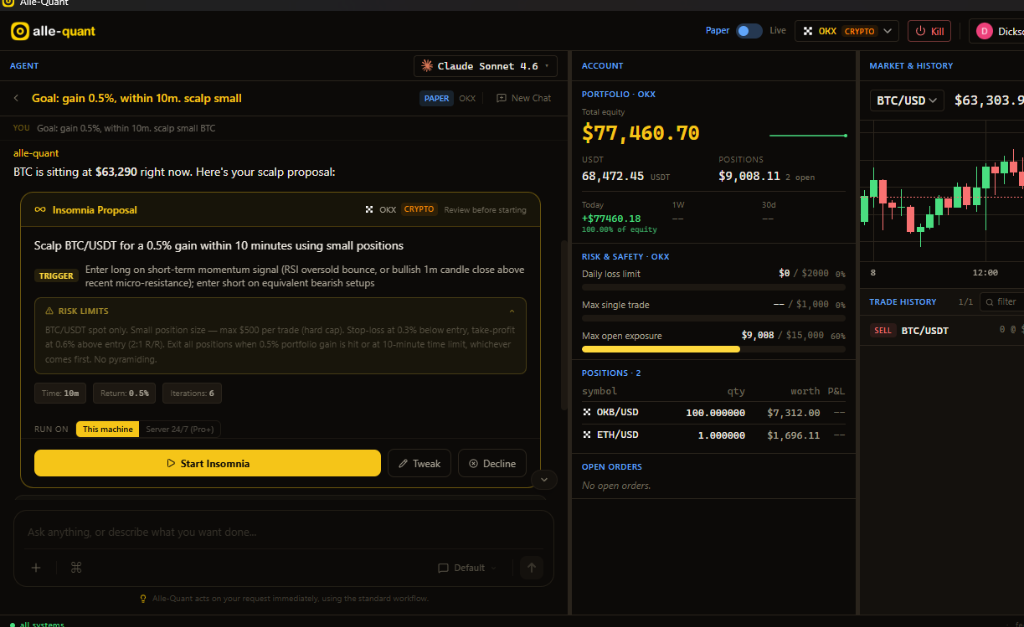 Insomnia Proposal popup in Alle-Quant